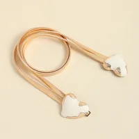 Elegant Glam Heart Shape Alloy Plating Inlay Artificial Gemstones Women's Chain Belts main image 2