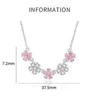 925 Sterling Silver Zircon Cable Chain Polishing Inlay Flower Necklace main image 6