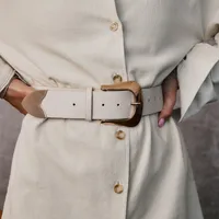 Elegant Formal Commute Color Block Pu Leather Buckle Artificial Leather Women's Leather Belts main image 2