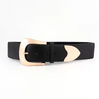 Elegant Formal Commute Color Block Pu Leather Buckle Artificial Leather Women's Leather Belts sku image 3