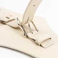 Business Modern Style Oversized Solid Color Pu Leather Buckle Women's Leather Belts main image 5