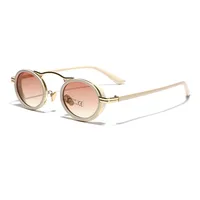 Hip-hop Streetwear Solid Color Ac Oval Frame Full Frame Women's Sunglasses main image 1