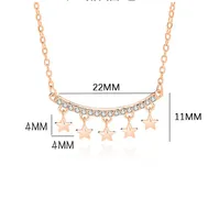 925 Sterling Silver Zircon Cable Chain Polishing Plating Inlay Star Necklace main image 7