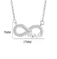 925 Sterling Silver Zircon Cable Chain Polishing Plating Inlay Love Infinity Necklace main image 7