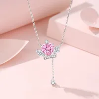 925 Sterling Silver Zircon Inlay Color Block Pendant Necklace main image video