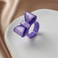Cartoon Style Cute Bow Knot Arylic Women's Open Rings main image 3