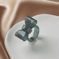 Cartoon Style Cute Bow Knot Arylic Women's Open Rings sku image 1