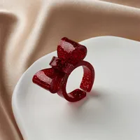 Cartoon Style Cute Bow Knot Arylic Women's Open Rings sku image 7