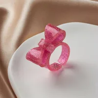 Cartoon Style Cute Bow Knot Arylic Women's Open Rings sku image 3