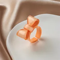 Cartoon Style Cute Bow Knot Arylic Women's Open Rings sku image 2