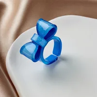 Cartoon Style Cute Bow Knot Arylic Women's Open Rings sku image 5