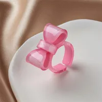 Cartoon Style Cute Bow Knot Arylic Women's Open Rings sku image 6