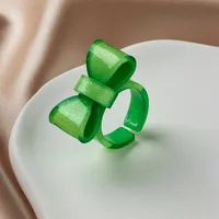 Cartoon Style Cute Bow Knot Arylic Women's Open Rings sku image 9