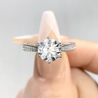925 Sterling Silver Moissanite Geometric Rings main image 1