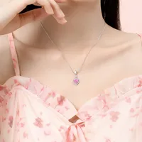 925 Sterling Silver Zircon Cable Chain Polishing Plating Inlay Heart Shape Crown Pendant Necklace main image 5