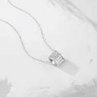 925 Sterling Silver Zircon Cable Chain Polishing Plating Inlay Round Necklace main image 3