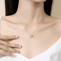 925 Sterling Silver Zircon Cable Chain Polishing Plating Inlay Round Necklace main image 5