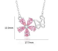 925 Sterling Silver Plating Flower Pendant Necklace main image 6