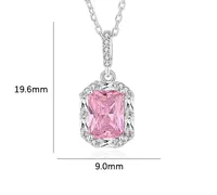 925 Sterling Silver Three-dimensional Square Pendant Necklace main image 6