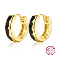 1 Pair 925 Sterling Silver Circle Round Hoop Earrings sku image 4