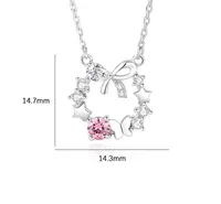 925 Sterling Silver Wreath Bow Knot Pendant Necklace main image 6