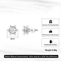 1 Pair Simple Style Geometric Plating Inlay Sterling Silver Zircon White Gold Plated Ear Studs main image 5