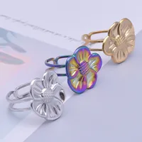 Wholesale Jewelry IG Style Elegant Flower 304 Stainless Steel 18K Gold Plated Plating Open Rings main image 8