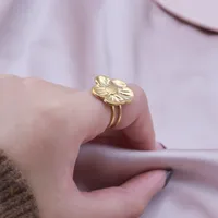 Wholesale Jewelry IG Style Elegant Flower 304 Stainless Steel 18K Gold Plated Plating Open Rings main image 6