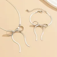 Modern Style Simple Style Bow Knot Copper Handmade Plating 18k Gold Plated Jewelry Set main image 3