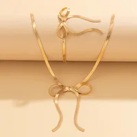 Modern Style Simple Style Bow Knot Copper Handmade Plating 18k Gold Plated Jewelry Set sku image 51