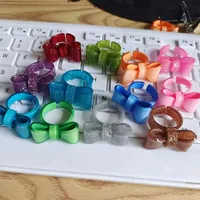 Cartoon Style Cute Bow Knot Arylic Women's Open Rings main image 2