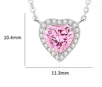 Lady Heart Shape Sterling Silver Inlay Zircon Pendant Necklace main image 2