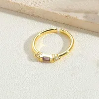 Vintage Style Simple Style Commute Cross Copper Plating Inlay Zircon 14k Gold Plated Open Rings main image 2