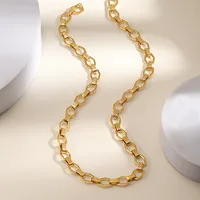 201 Stainless Steel 18K Gold Plated Simple Style Geometric Necklace main image 2
