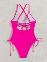 Women's Sexy Beach Solid Color One Piece Swimwear main image 6