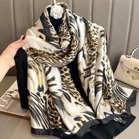 Women's Lady Leopard Satin Printing Shawl main image 1