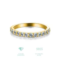 Glam Shiny Round Sterling Silver Gra Plating Inlay Moissanite Rings main image 1