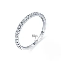 Glam Shiny Round Sterling Silver Gra Plating Inlay Moissanite Rings main image 2