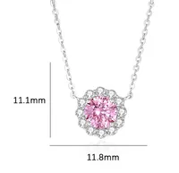 925 Sterling Silver Zircon Cable Chain Plating Inlay Sun Flower Pendant Necklace main image 2