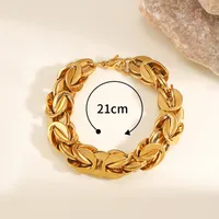 Casual Simple Style Solid Color 201 Stainless Steel 18K Gold Plated Bracelets In Bulk main image 4