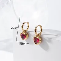 1 Pair French Style Simple Style Heart Shape 304 Stainless Steel Zircon Drop Earrings main image 7