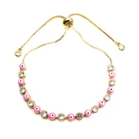Jewelry Micro-inlaid Zircon Oil Drip Eye Bracelet Color Drip Oil Devil's Eye Bracelet Adjustable sku image 8