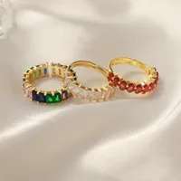 Elegant Glam Luxurious Solid Color Copper Plating Inlay Zircon 18k Gold Plated Open Rings main image 6