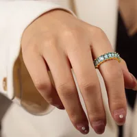 Elegant Glam Luxurious Solid Color Copper Plating Inlay Zircon 18k Gold Plated Open Rings sku image 20