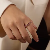 Elegant Glam Luxurious Solid Color Copper Plating Inlay Zircon 18k Gold Plated Open Rings sku image 18