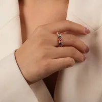 Elegant Glam Luxurious Solid Color Copper Plating Inlay Zircon 18k Gold Plated Open Rings sku image 10