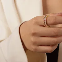 Elegant Glam Luxurious Solid Color Copper Plating Inlay Zircon 18k Gold Plated Open Rings sku image 3