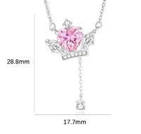 925 Sterling Silver Zircon Inlay Color Block Pendant Necklace main image 6