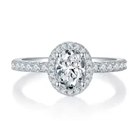 925 Sterling Silver Moissanite Oval Rings main image 4