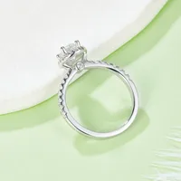925 Sterling Silver Moissanite Oval Rings main image 3